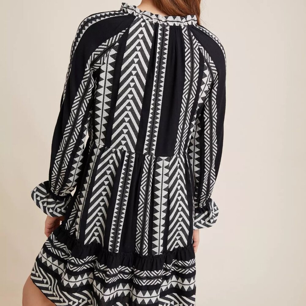 Anthropologie : Maeve Dominique Tunic Dress Black Jacquard (Size: XL) - Picture 3 of 6